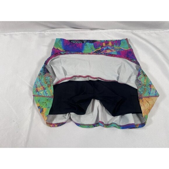 Donajo Dona Jo Sz 2 Colorful Surreal Print Pleated Tennis Pickleball Skirt Skort - Picture 2 of 7